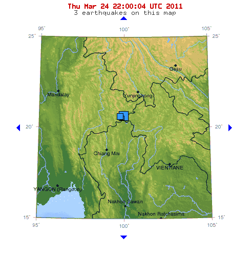 タイの北部で地震