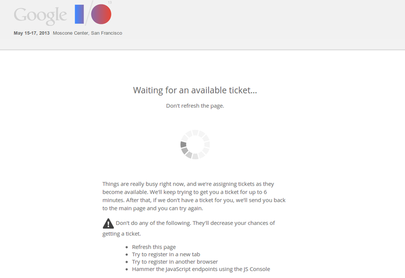 Google I/O is sold out.